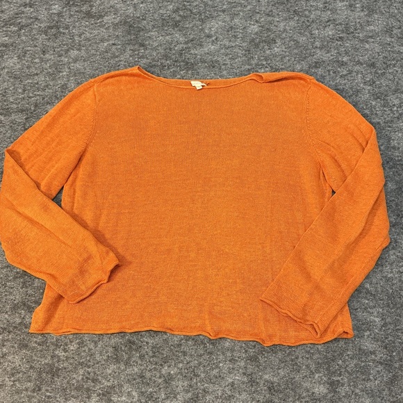 Eileen Fisher Sweaters - Eileen Fisher Lightweight Orange Crewneck Sweater Size XL